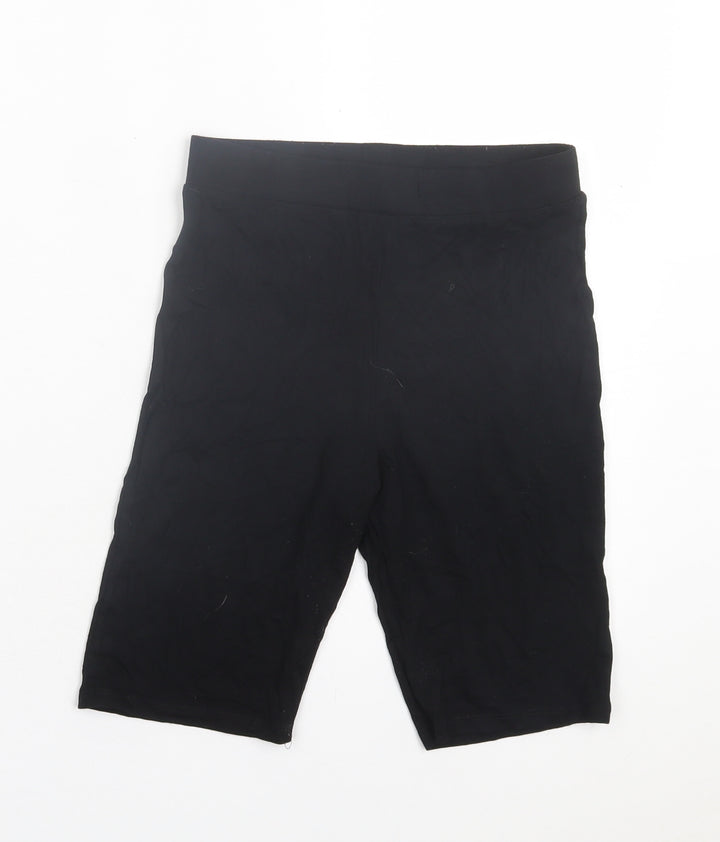 COLLUSION Womens Black Viscose Bermuda Shorts Size 8 L8 in Regular Pull On