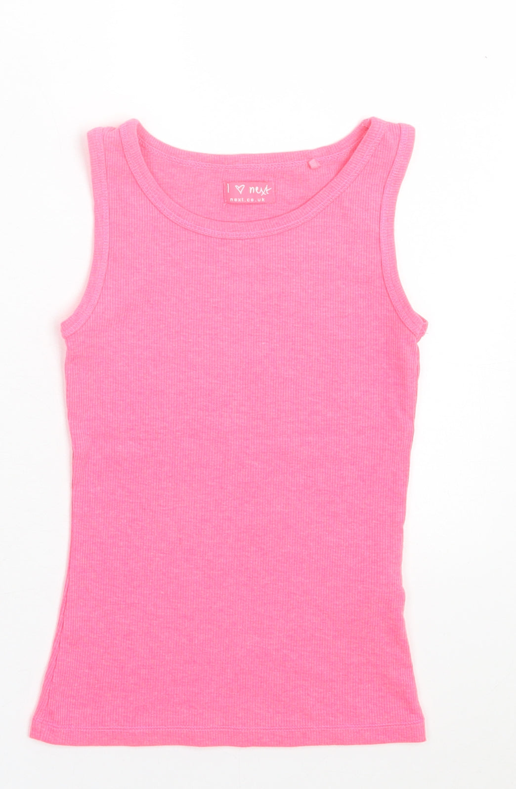 NEXT Girls Pink Cotton Basic Tank Size 6 Years Crew Neck Pullover
