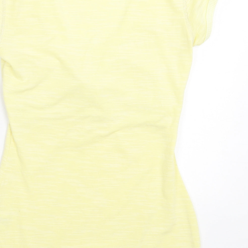 noi polloi Womens Yellow Cotton Basic T-Shirt Size 8 V-Neck