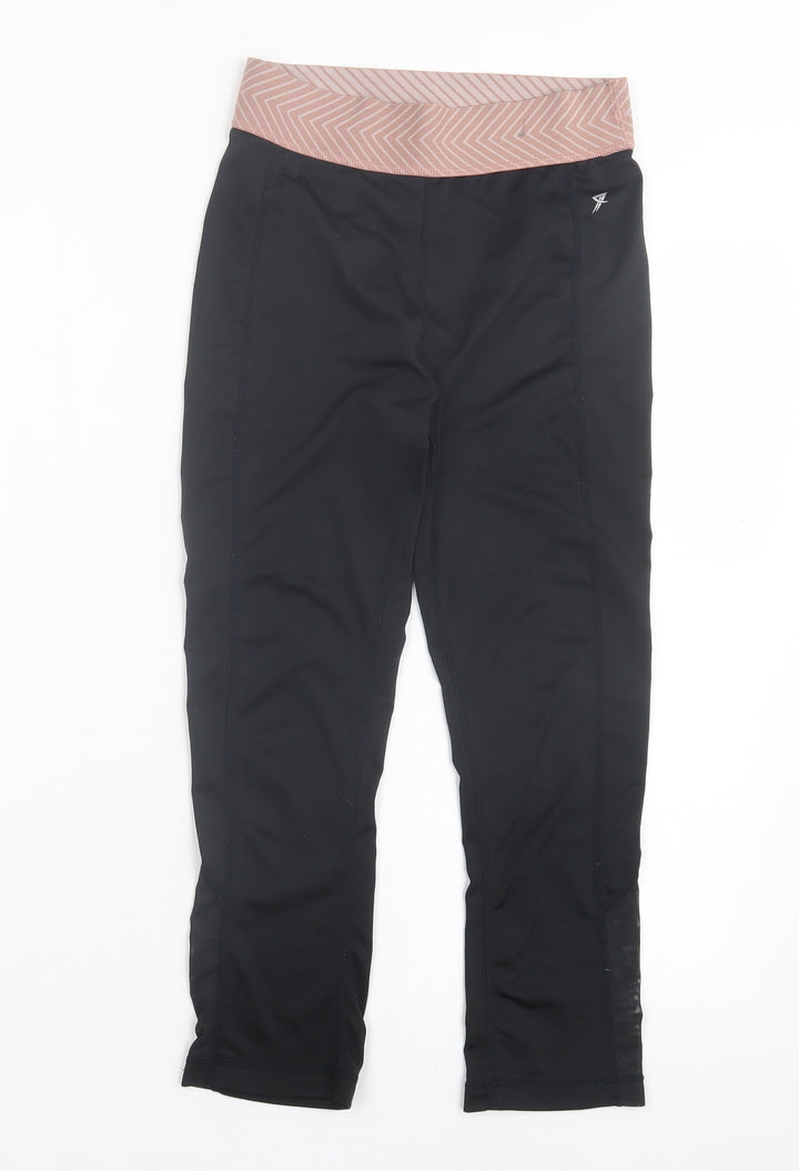 Primark Womens Black Polyester Cropped Leggings Size 6 L20 in Regular Pullover