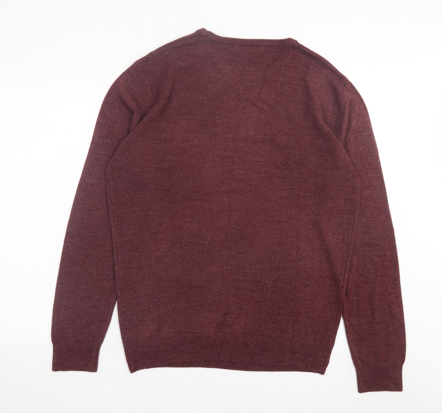 Cedar Wood State Mens Purple Crew Neck Acrylic Pullover Jumper Size XL