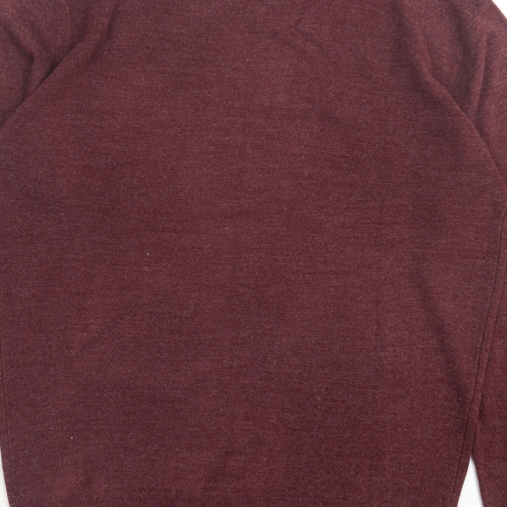 Cedar Wood State Mens Purple Crew Neck Acrylic Pullover Jumper Size XL