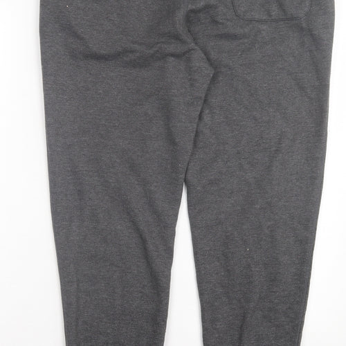 F&F Mens Grey Cotton Jogger Trousers Size L L30 in Regular Tie