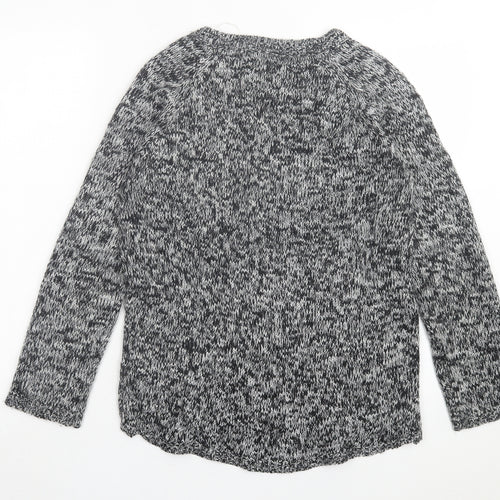 Heart & Soul Womens Grey Crew Neck Acrylic Pullover Jumper Size 12