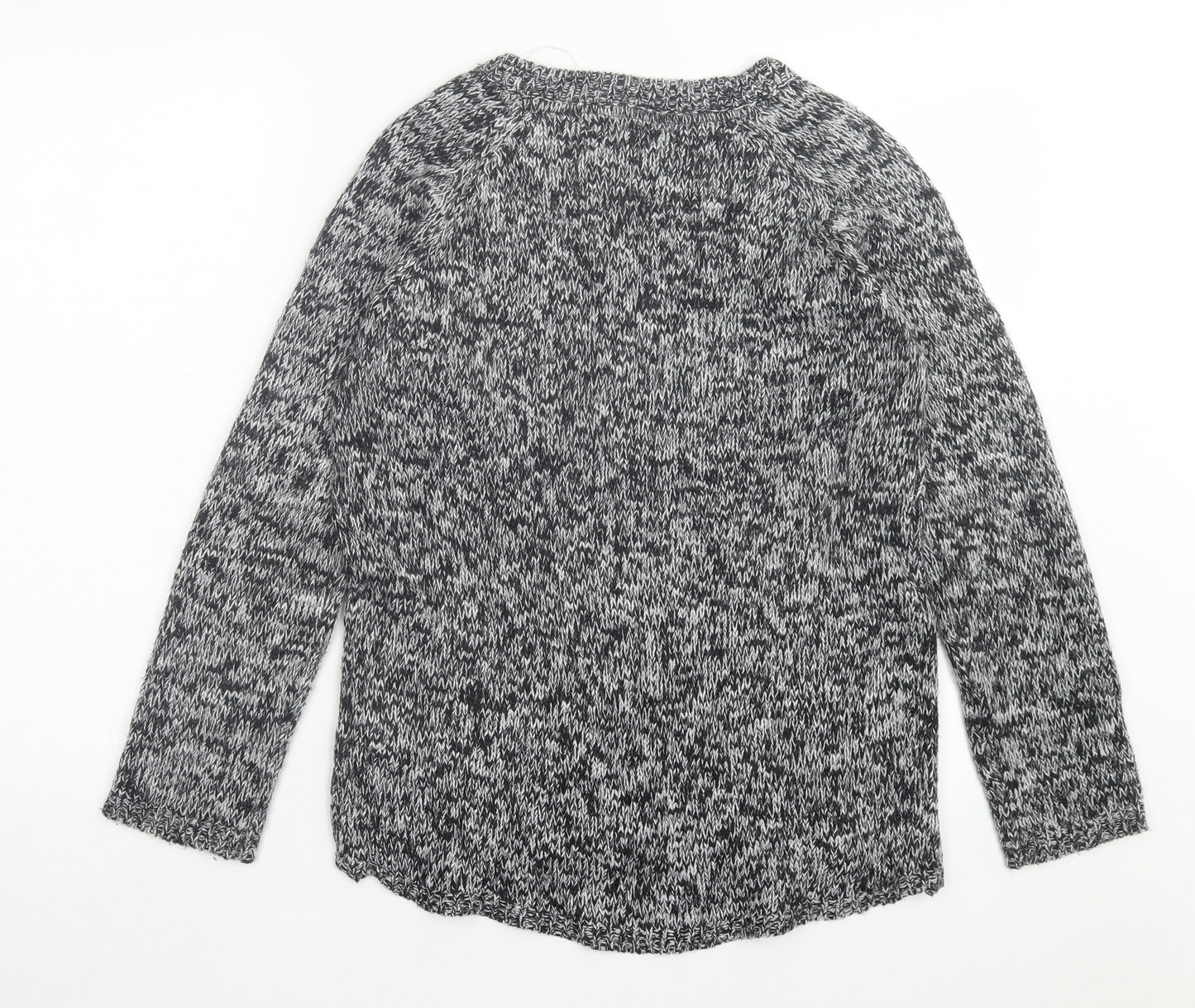 Heart & Soul Womens Grey Crew Neck Acrylic Pullover Jumper Size 12