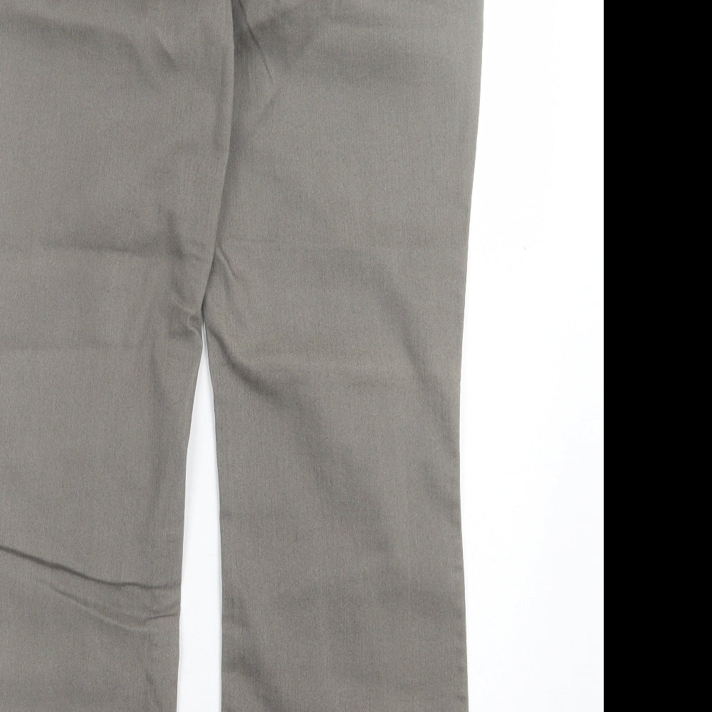 Per Una Womens Green Cotton Straight Jeans Size 14 L28 in Regular Button
