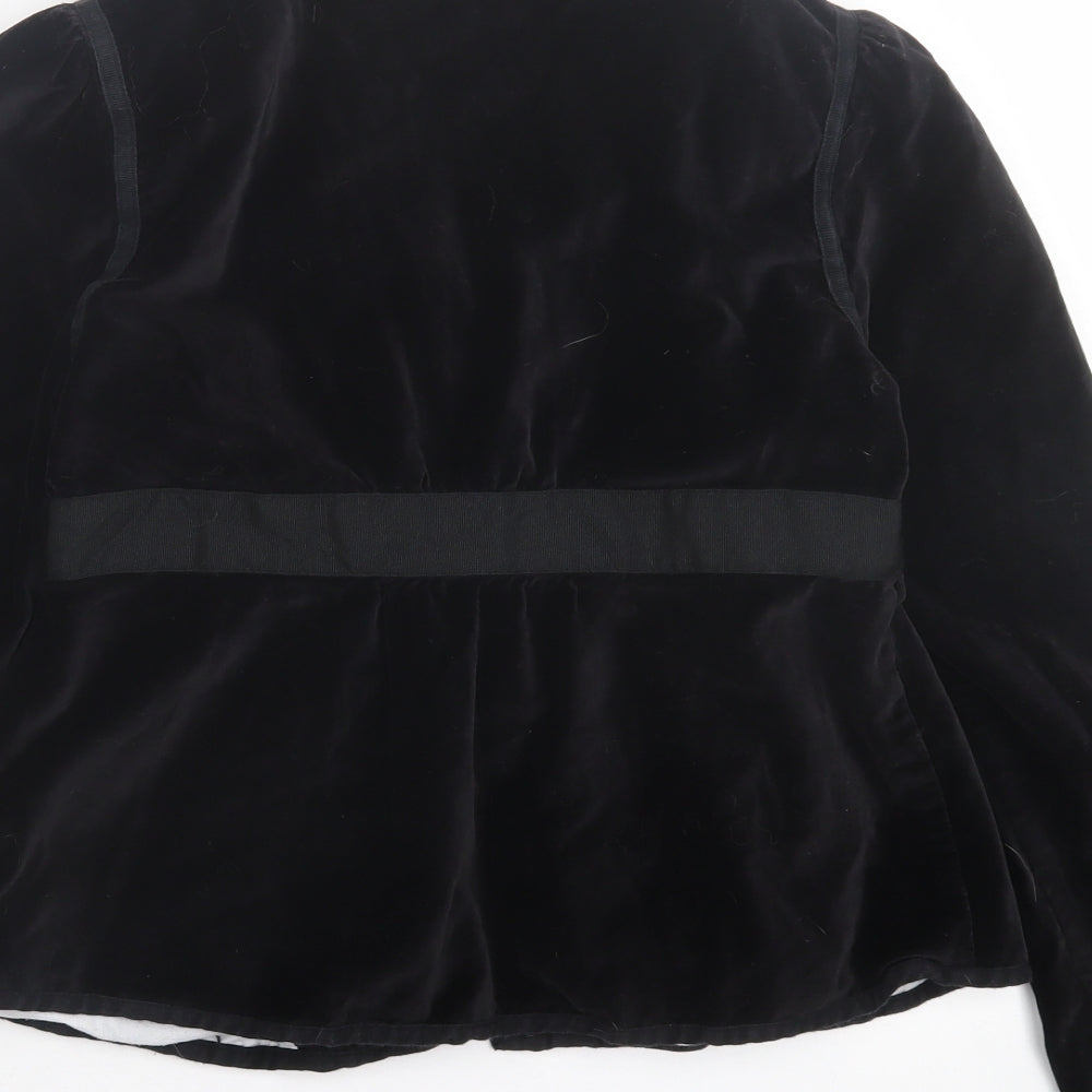 Miss Selfridge Womens Black Jacket Size 10 Hook & Eye