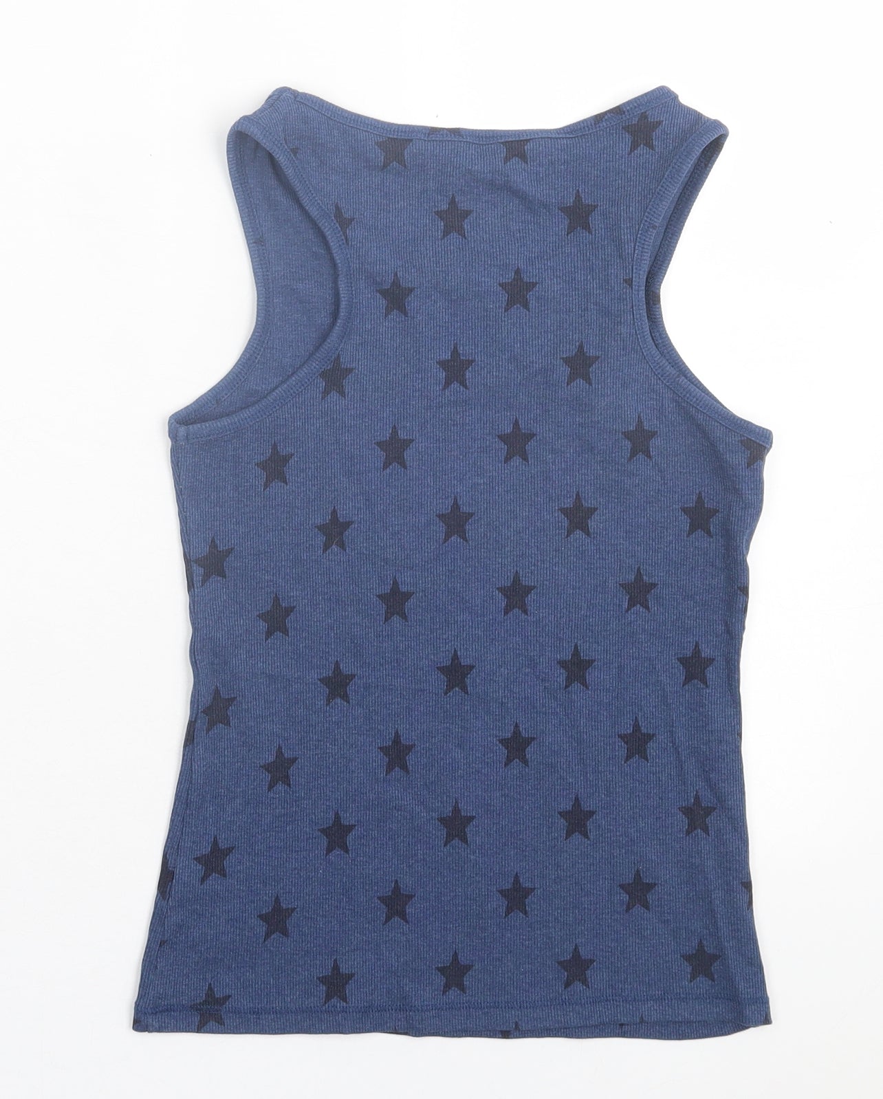 NEXT Girls Blue Geometric Cotton Basic Tank Size 11 Years Scoop Neck Pullover