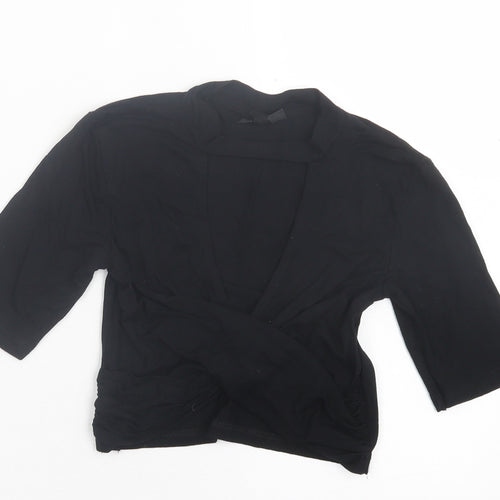 Topshop Womens Black Viscose Cropped T-Shirt Size 6 Halter
