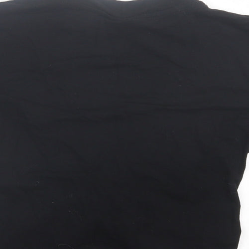 Topshop Womens Black Viscose Cropped T-Shirt Size 6 Halter