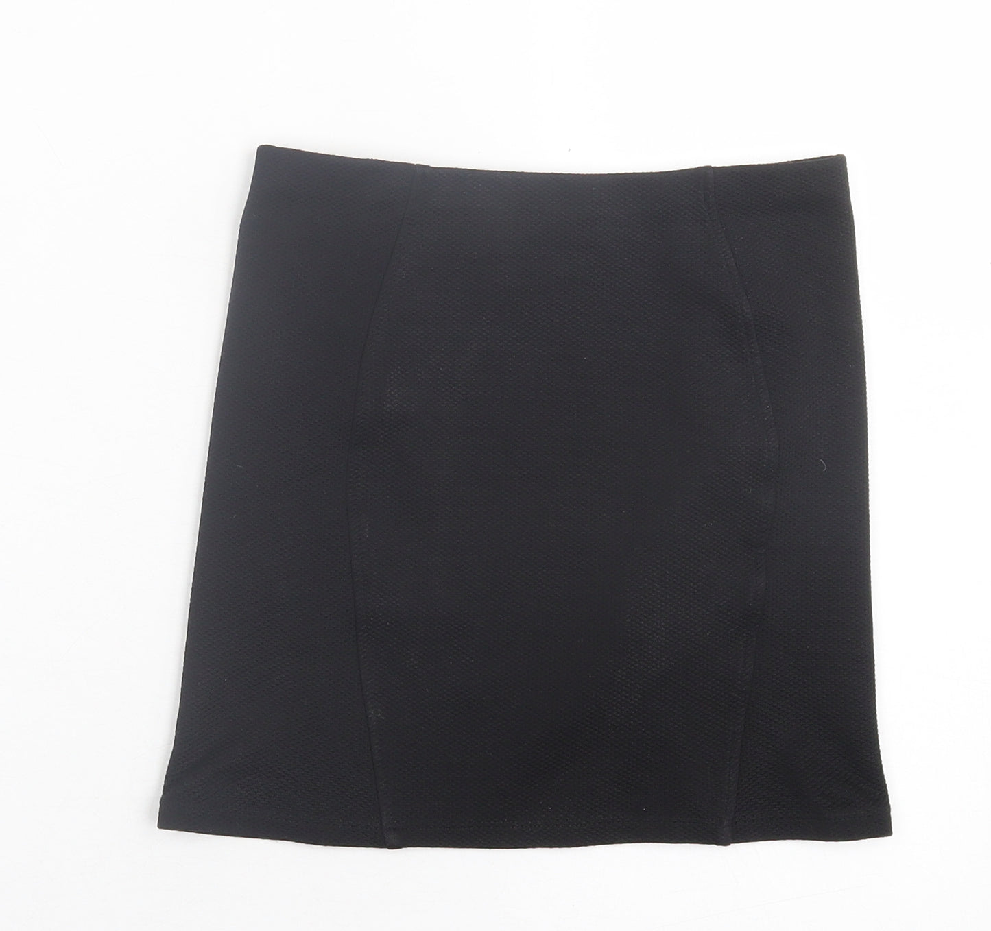 Topshop Womens Black Polyester A-Line Skirt Size 6