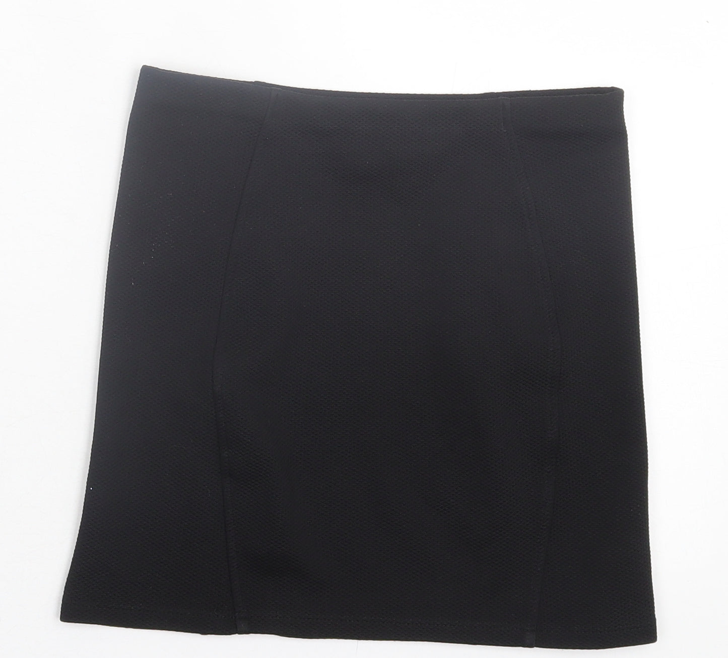 Topshop Womens Black Polyester A-Line Skirt Size 6