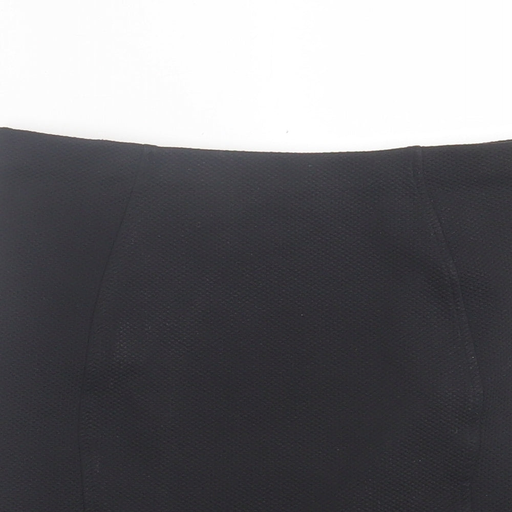 Topshop Womens Black Polyester A-Line Skirt Size 6