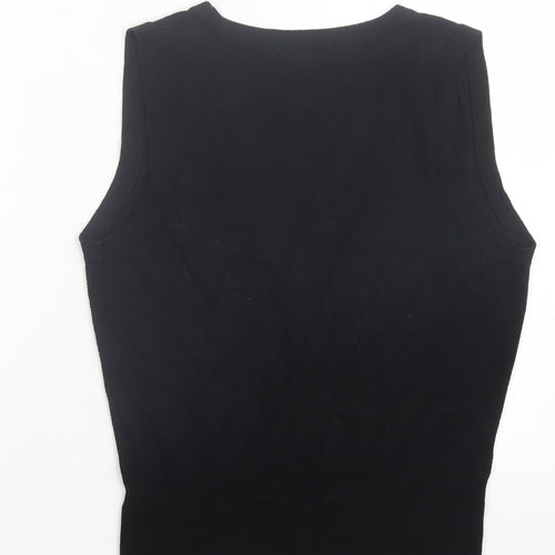 M&Co Womens Black V-Neck Viscose Cardigan Jumper Size M