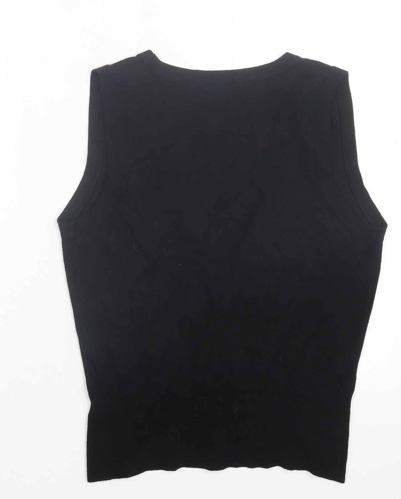 M&Co Womens Black V-Neck Viscose Cardigan Jumper Size M