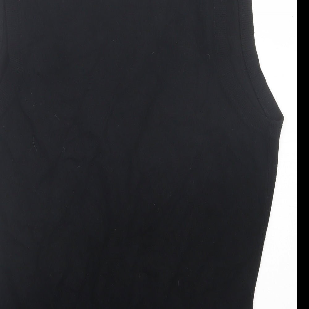 M&Co Womens Black V-Neck Viscose Cardigan Jumper Size M
