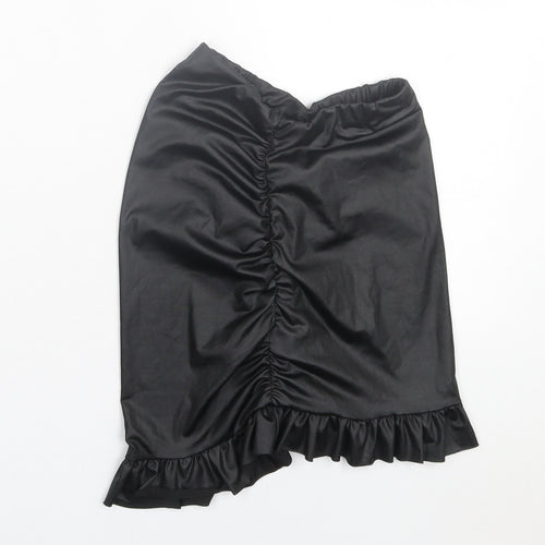 PRETTYLITTLETHING Womens Black Polyester A-Line Skirt Size 4