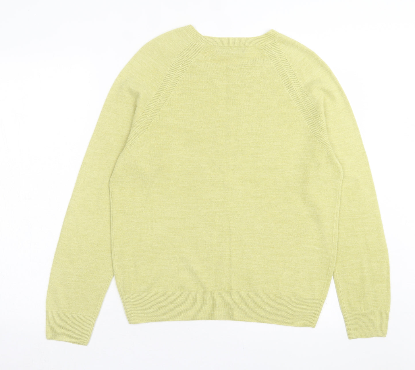 Marks and Spencer Womens Green Crew Neck Acrylic Pullover Jumper Size 14