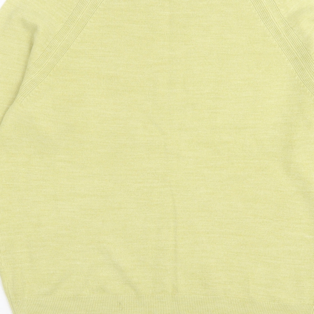 Marks and Spencer Womens Green Crew Neck Acrylic Pullover Jumper Size 14