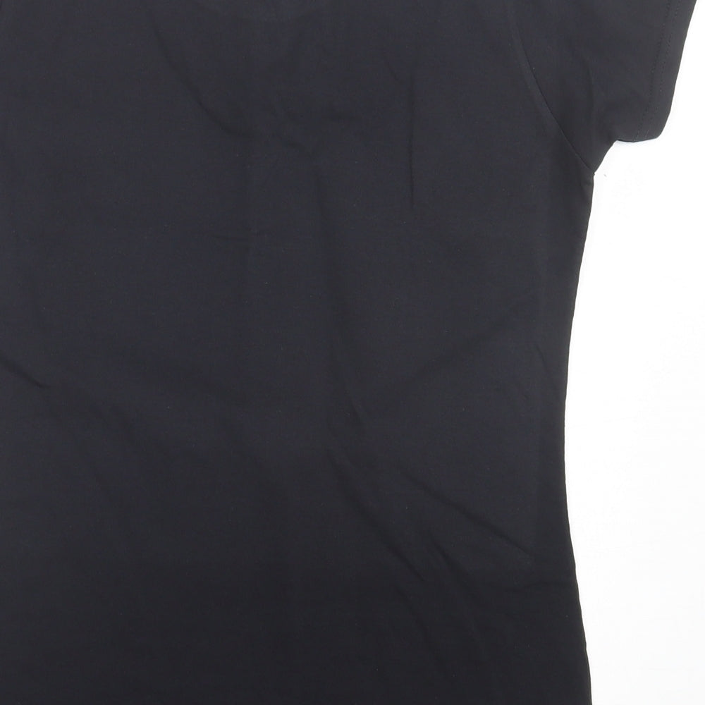 Gildan Womens Black Cotton Basic T-Shirt Size S Crew Neck