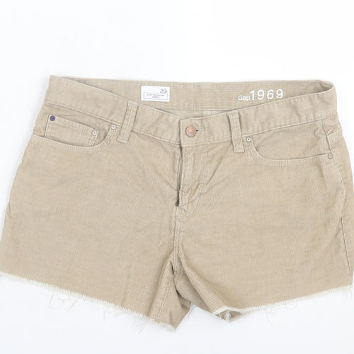 Gap Womens Beige Cotton Boyfriend Shorts Size 29 in L3 in Regular Button
