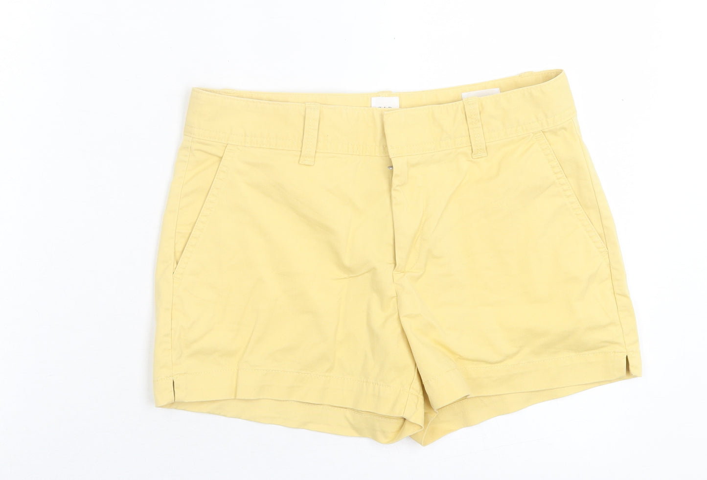 Gap Womens Yellow Cotton Boyfriend Shorts Size 6 L3 in Regular Hook & Eye