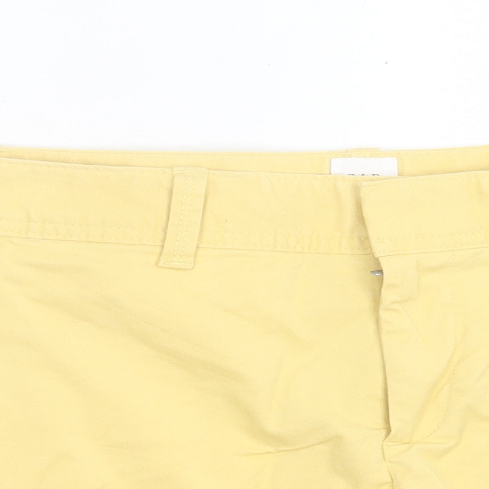 Gap Womens Yellow Cotton Boyfriend Shorts Size 6 L3 in Regular Hook & Eye