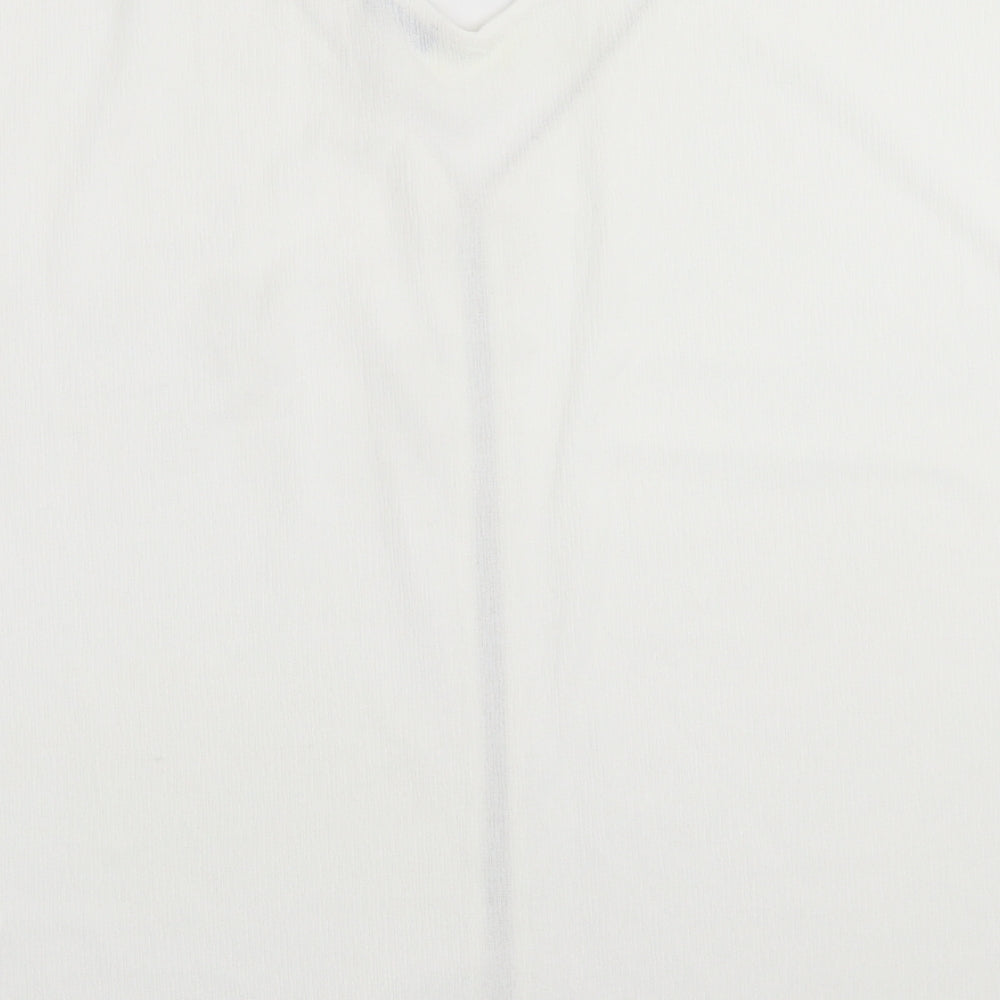 F&F Womens White Polyester Basic T-Shirt Size 20 V-Neck