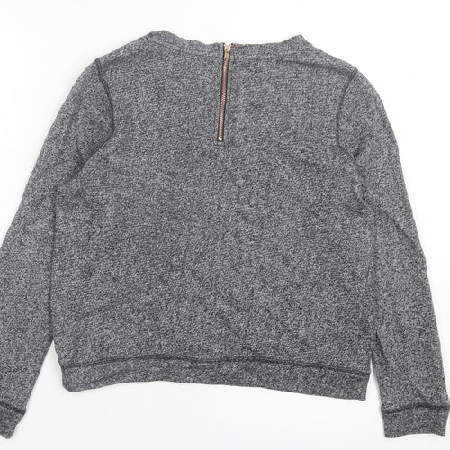 h7m Womens Grey Cotton Pullover Sweatshirt Size S Zip
