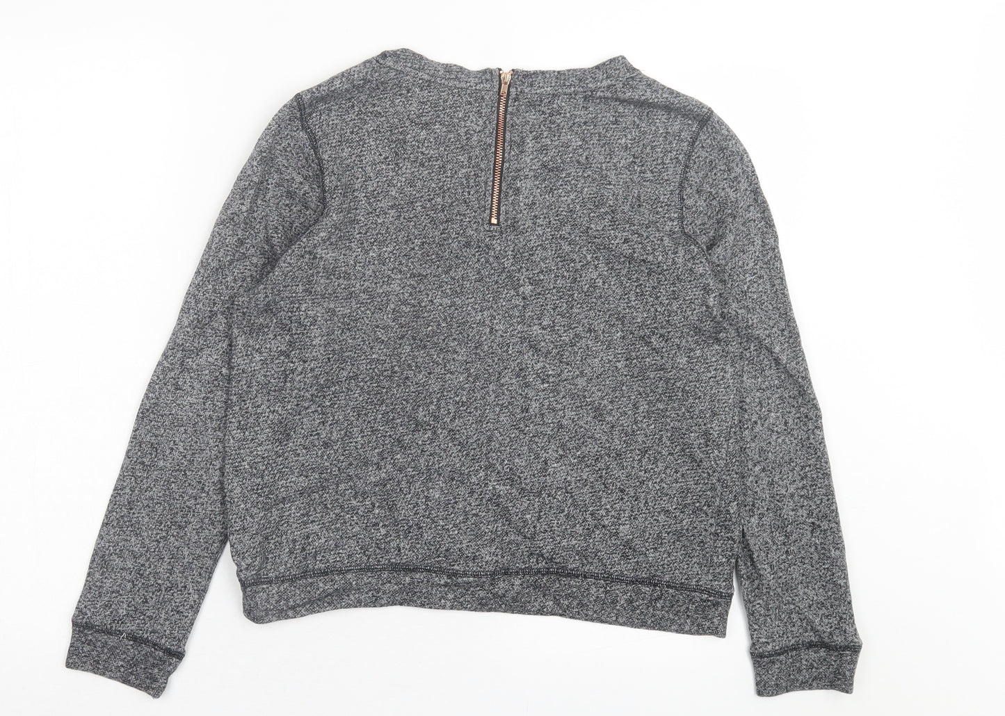 h7m Womens Grey Cotton Pullover Sweatshirt Size S Zip