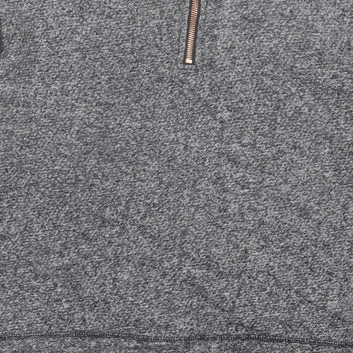 h7m Womens Grey Cotton Pullover Sweatshirt Size S Zip