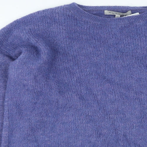 Nutmeg Womens Purple V-Neck Acrylic Pullover Jumper Size 10