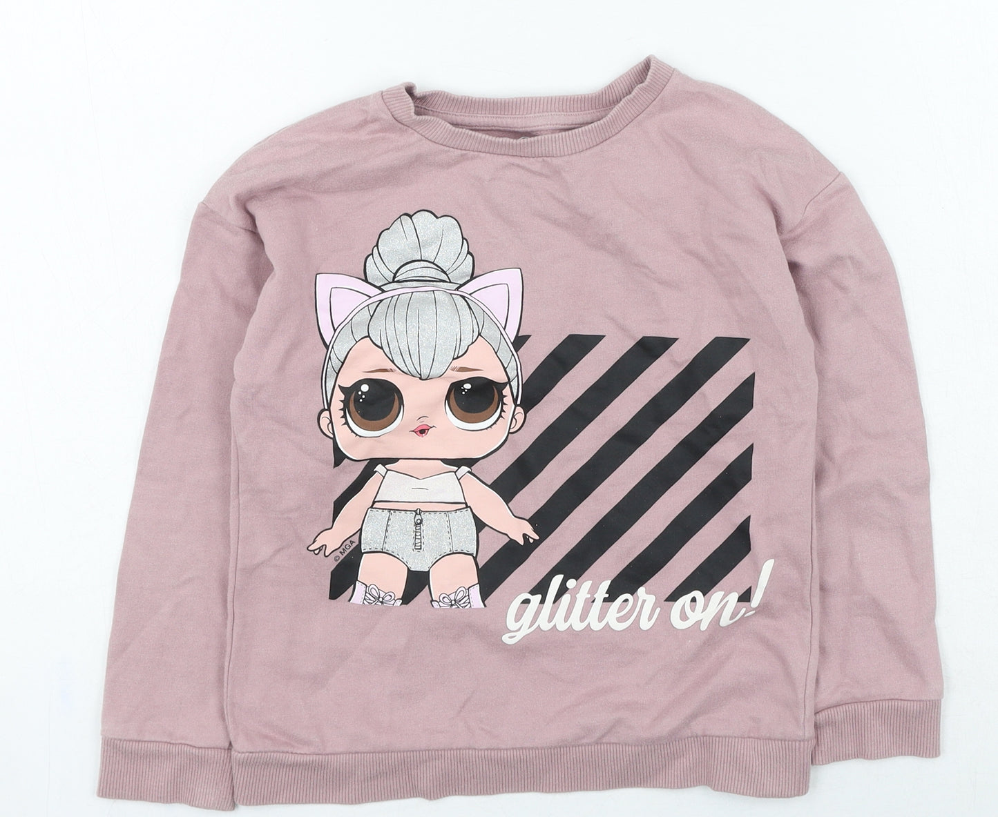 Nutmeg Girls Purple Cotton Pullover Sweatshirt Size 7-8 Years - lol doll