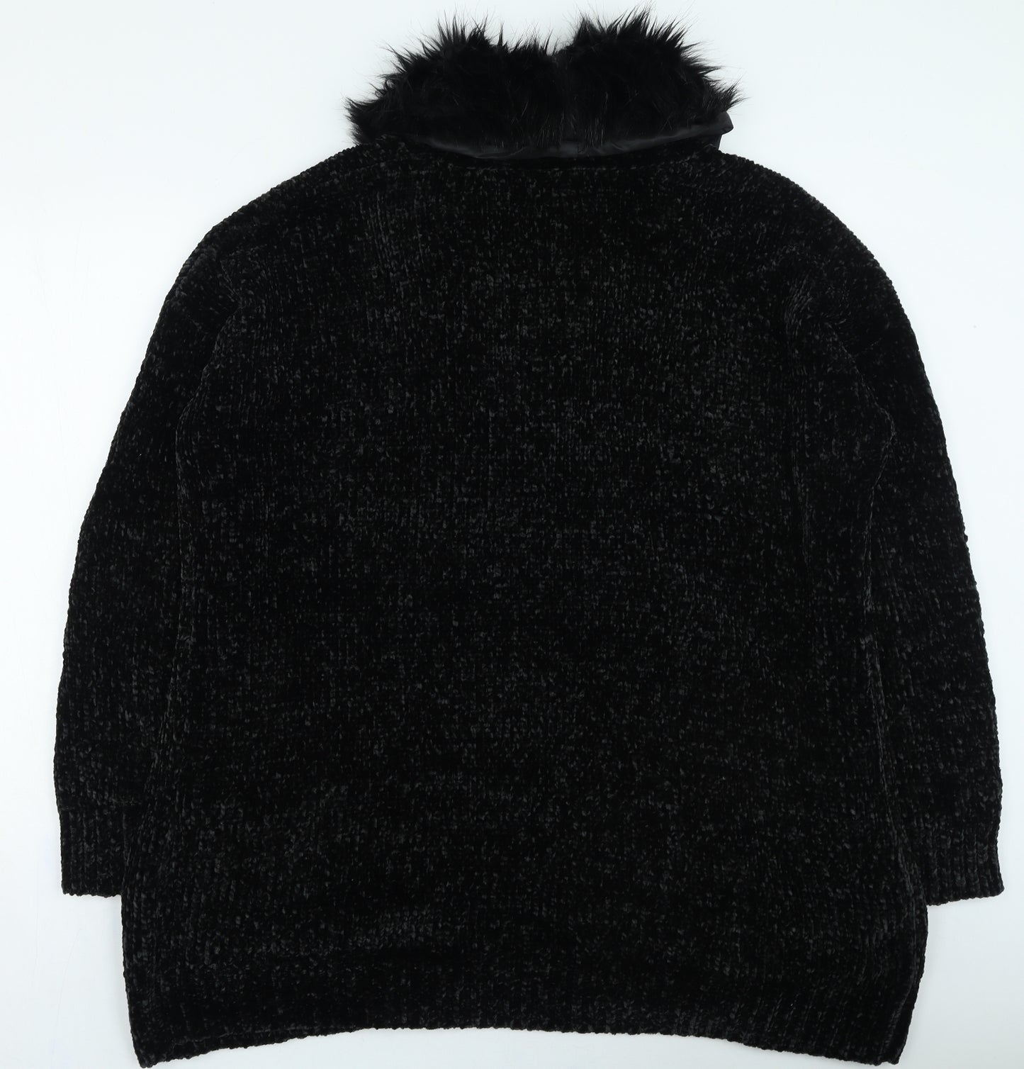 George Womens Black Trench Coat Coatigan Size 20