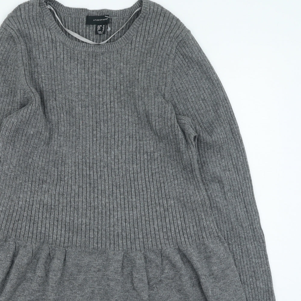 Primark Womens Grey Viscose Fit & Flare Size 18 Round Neck