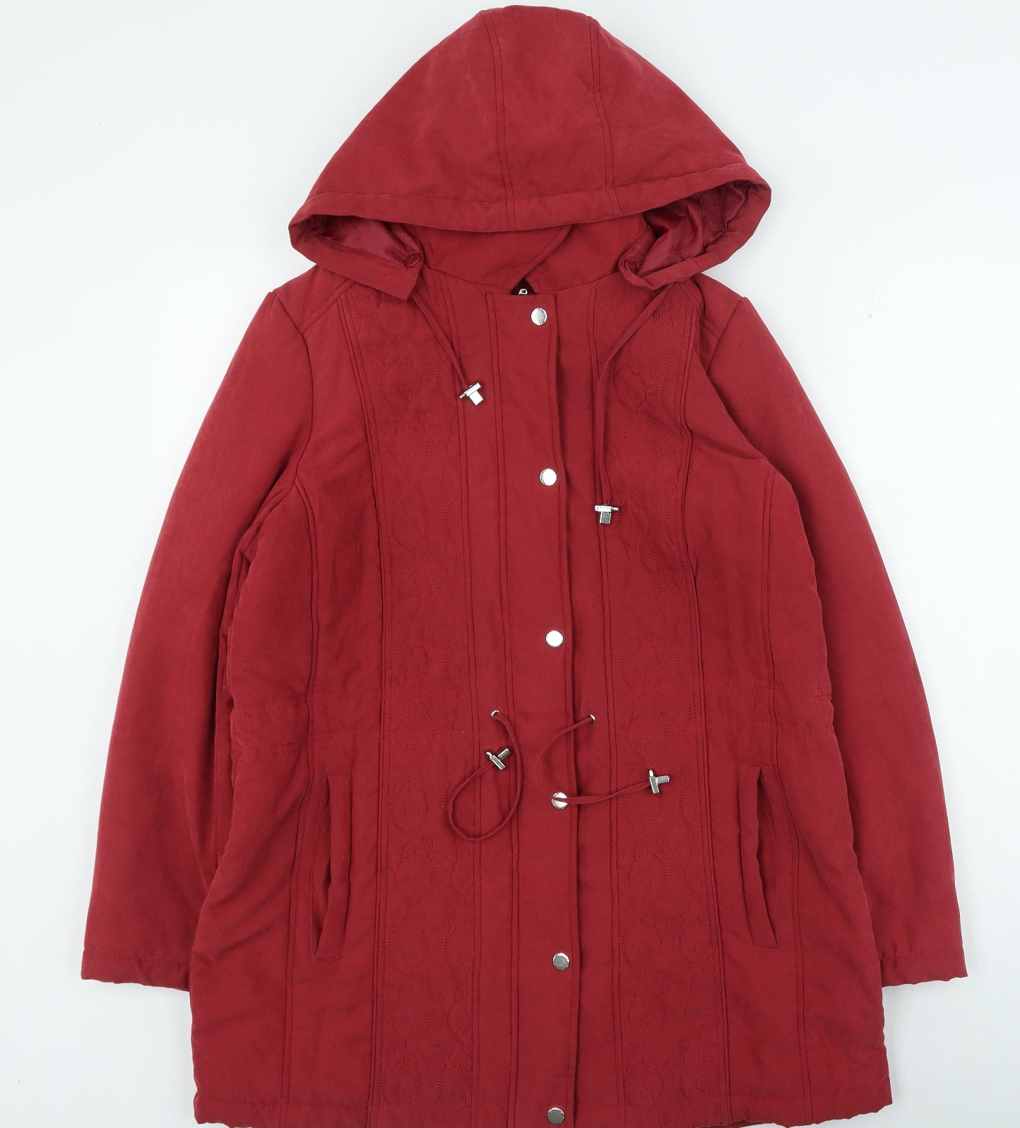 Bonmarché Womens Red Rain Coat Coat Size 14