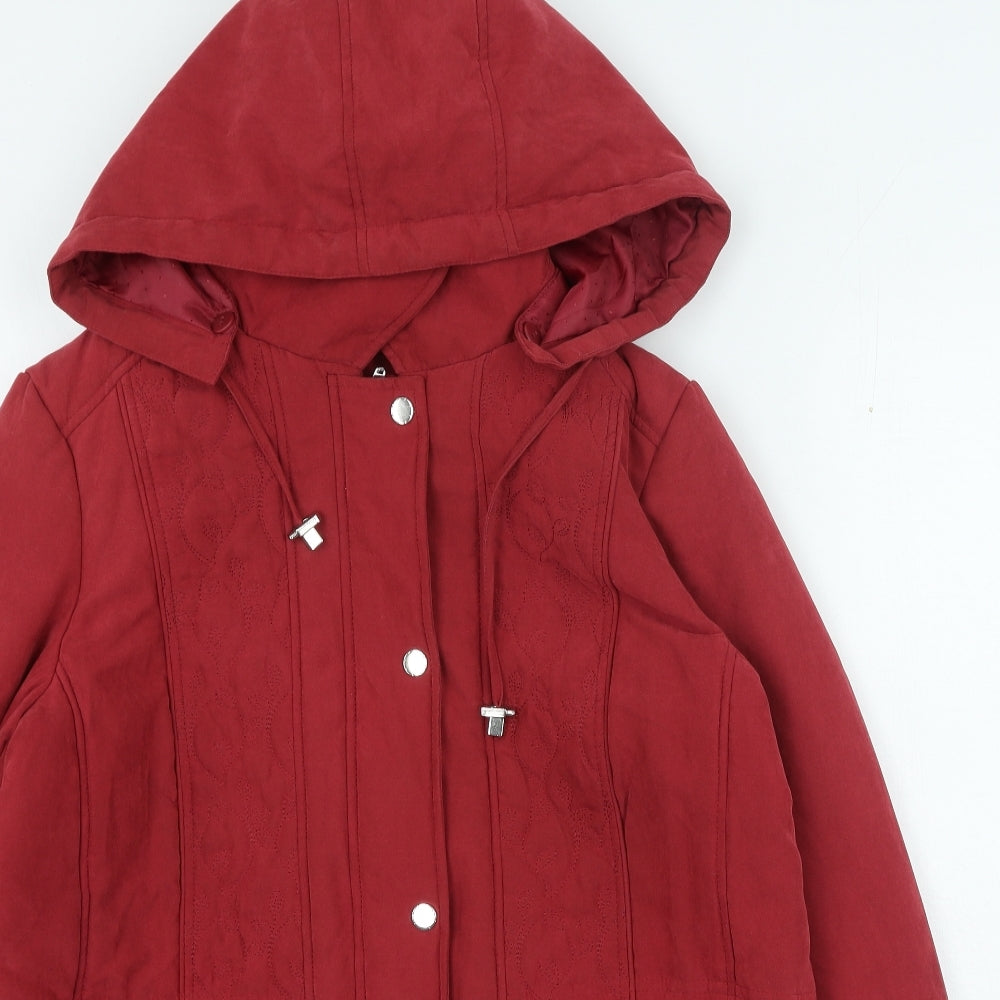 Bonmarché Womens Red Rain Coat Coat Size 14