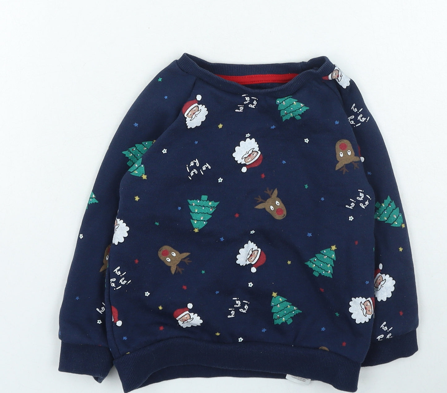 Primark Boys Blue Cotton Pullover Jumper Size 24 Months - Christmas Jumper