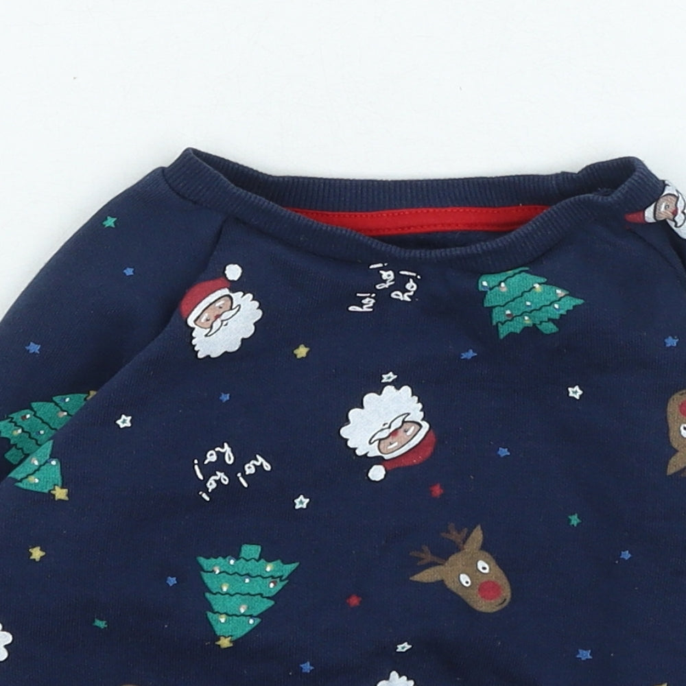 Primark Boys Blue Cotton Pullover Jumper Size 24 Months - Christmas Jumper