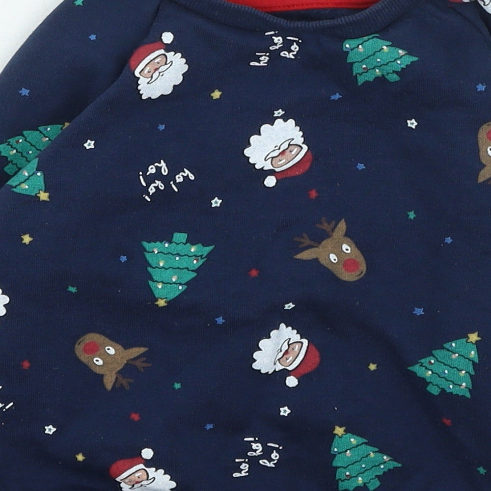Primark Boys Blue Cotton Pullover Jumper Size 24 Months - Christmas Jumper