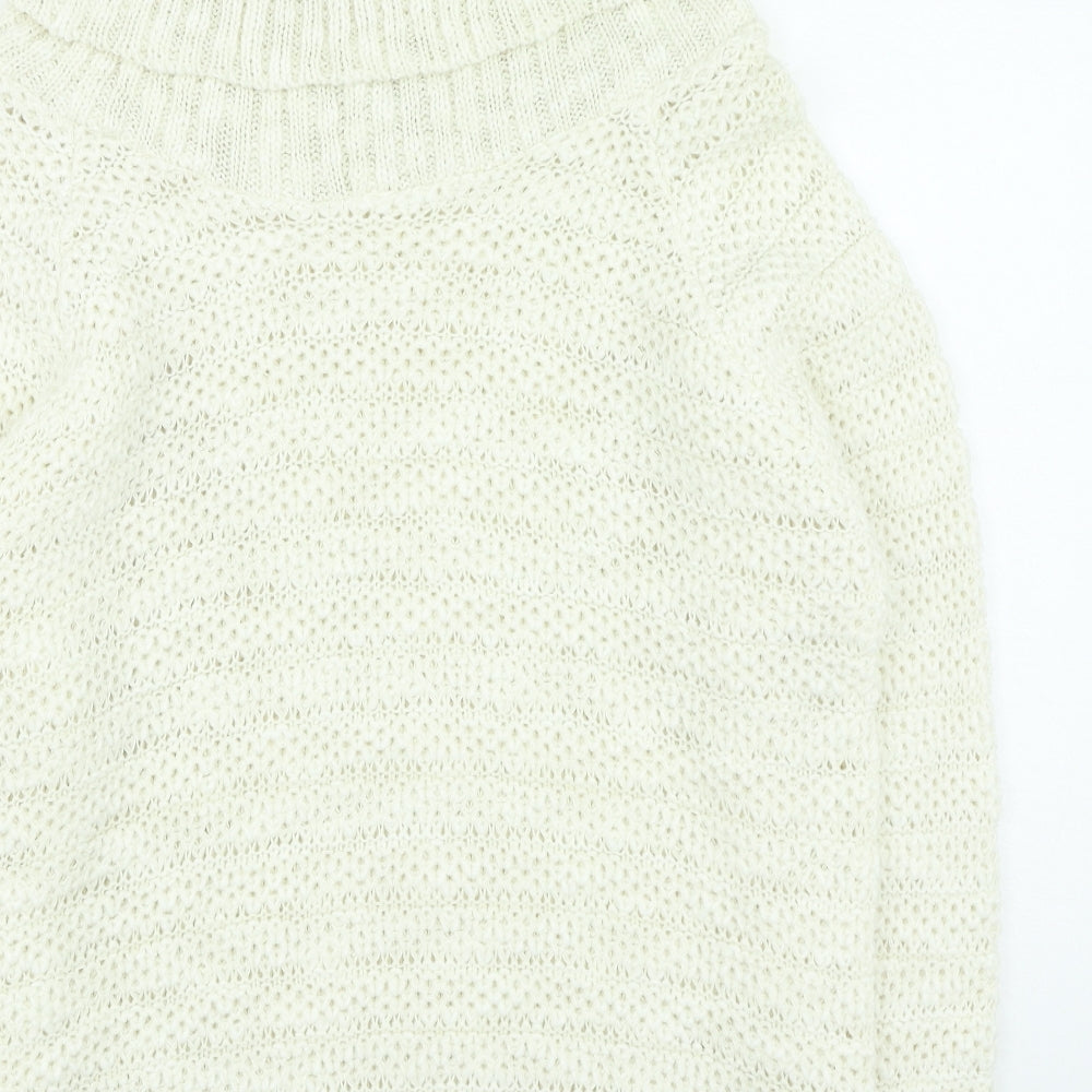 Peacocks Womens Beige Roll Neck Acrylic Pullover Jumper Size M