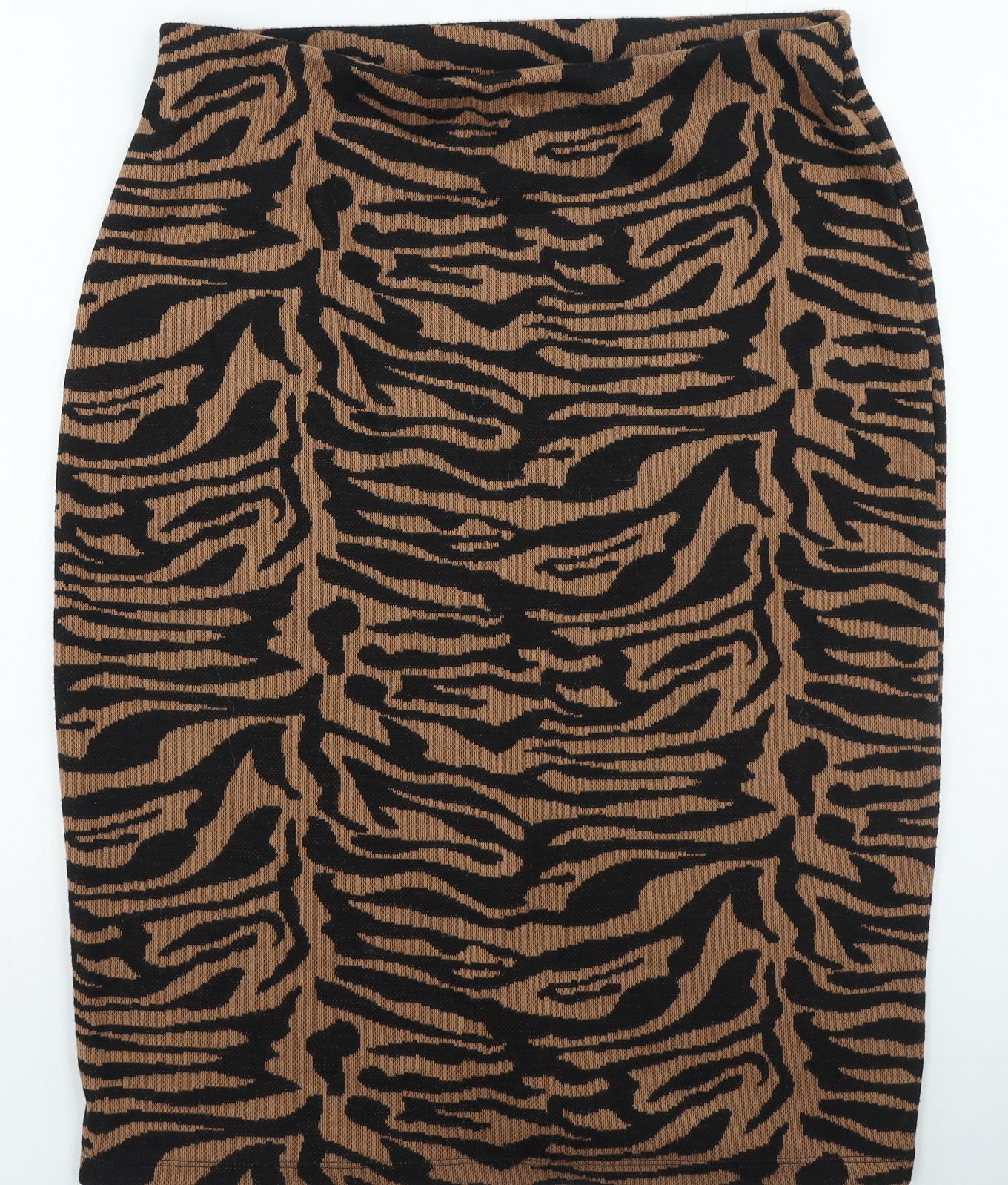 F&F Womens Orange Animal Print Polyester A-Line Skirt Size 16