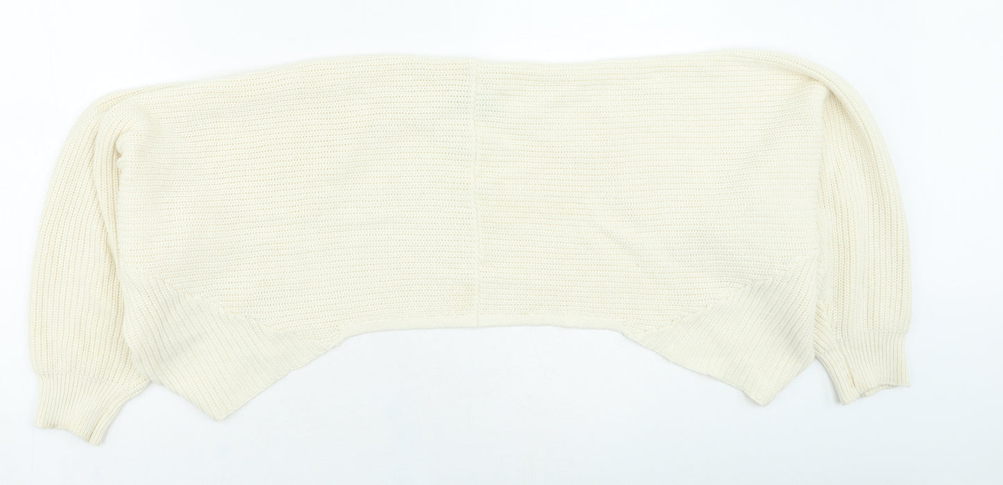 Primark Womens Beige Round Neck Cotton Cardigan Jumper Size S