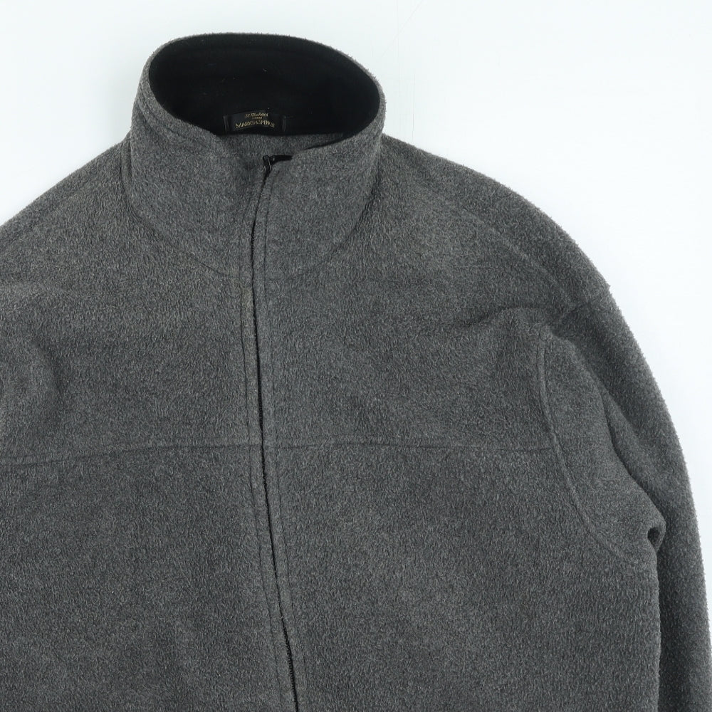 Marks and Spencer Womens Grey High Neck Polyester Full Zip Jumper Size 18