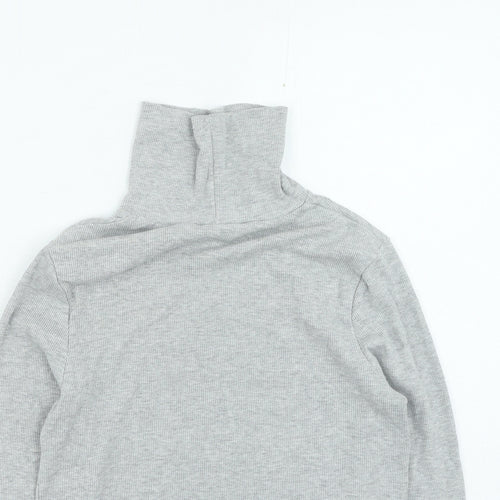 George Womens Grey High Neck Cotton Pullover Jumper Size 12