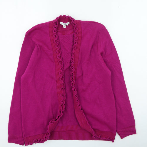 Annabelle Womens Purple V-Neck Acrylic Cardigan Jumper Size M
