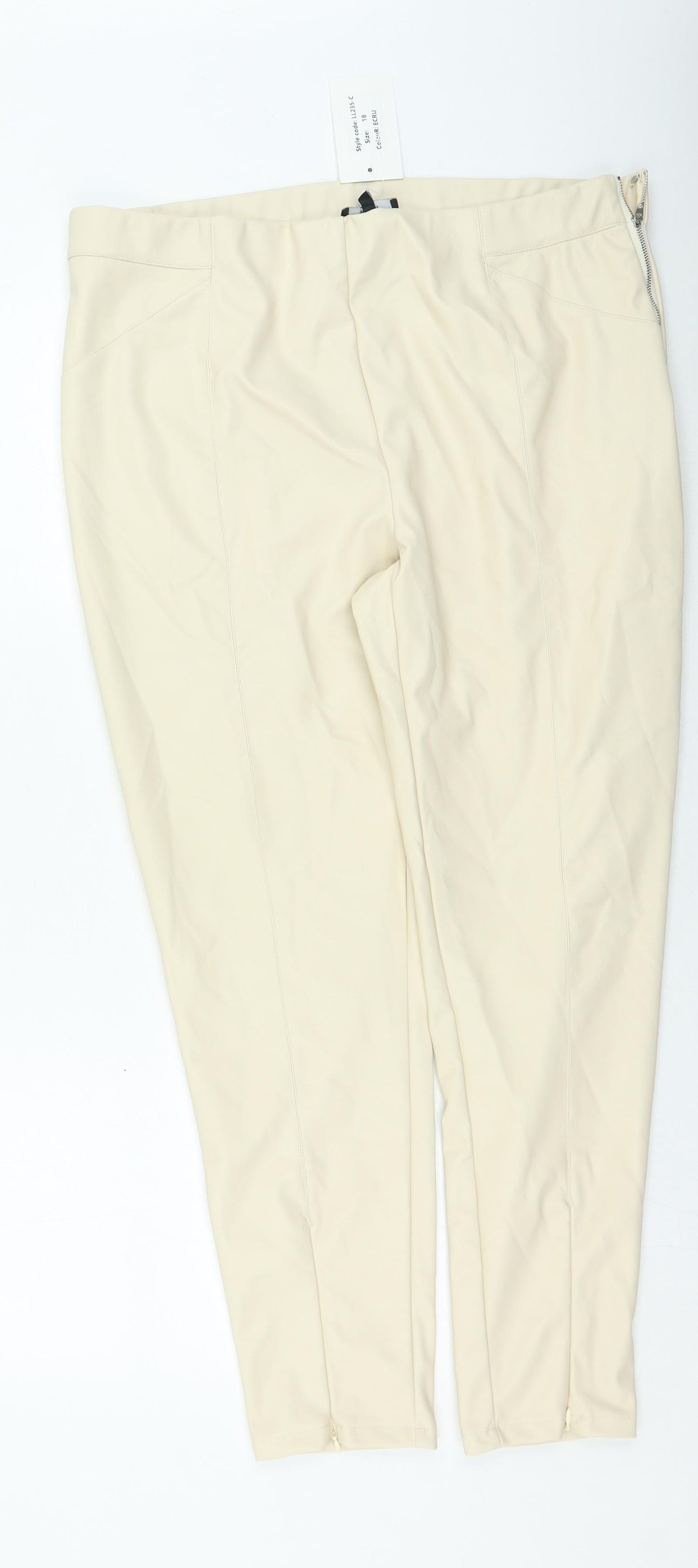 In the Style Womens Beige Polyester Jegging Leggings Size 18 L26 in