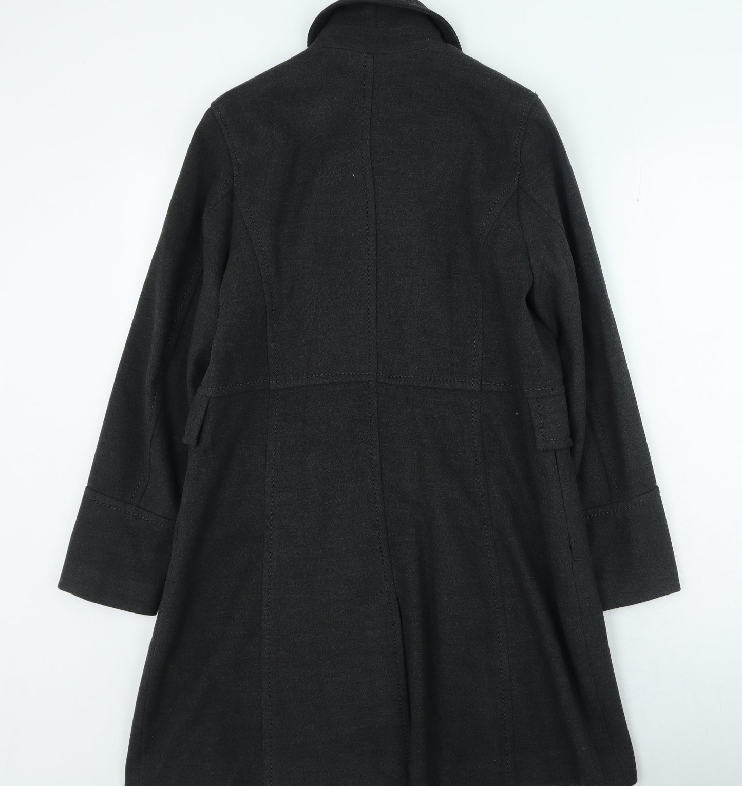 H&M Womens Grey Trench Coat Coatigan Size 10