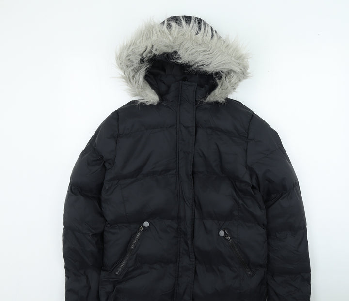 Board Angels Womens Black Puffer Jacket Coat Size 10