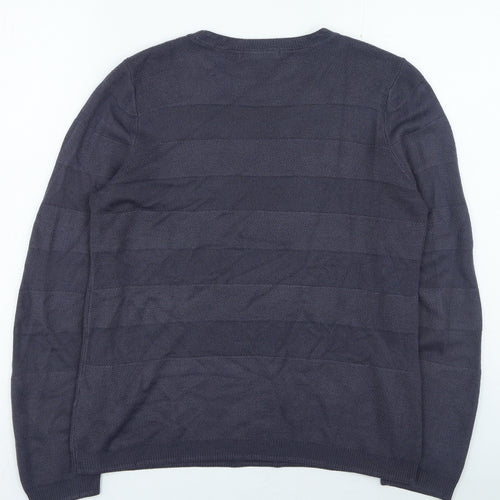 Marks and Spencer Womens Blue Round Neck Acrylic Pullover Jumper Size 12